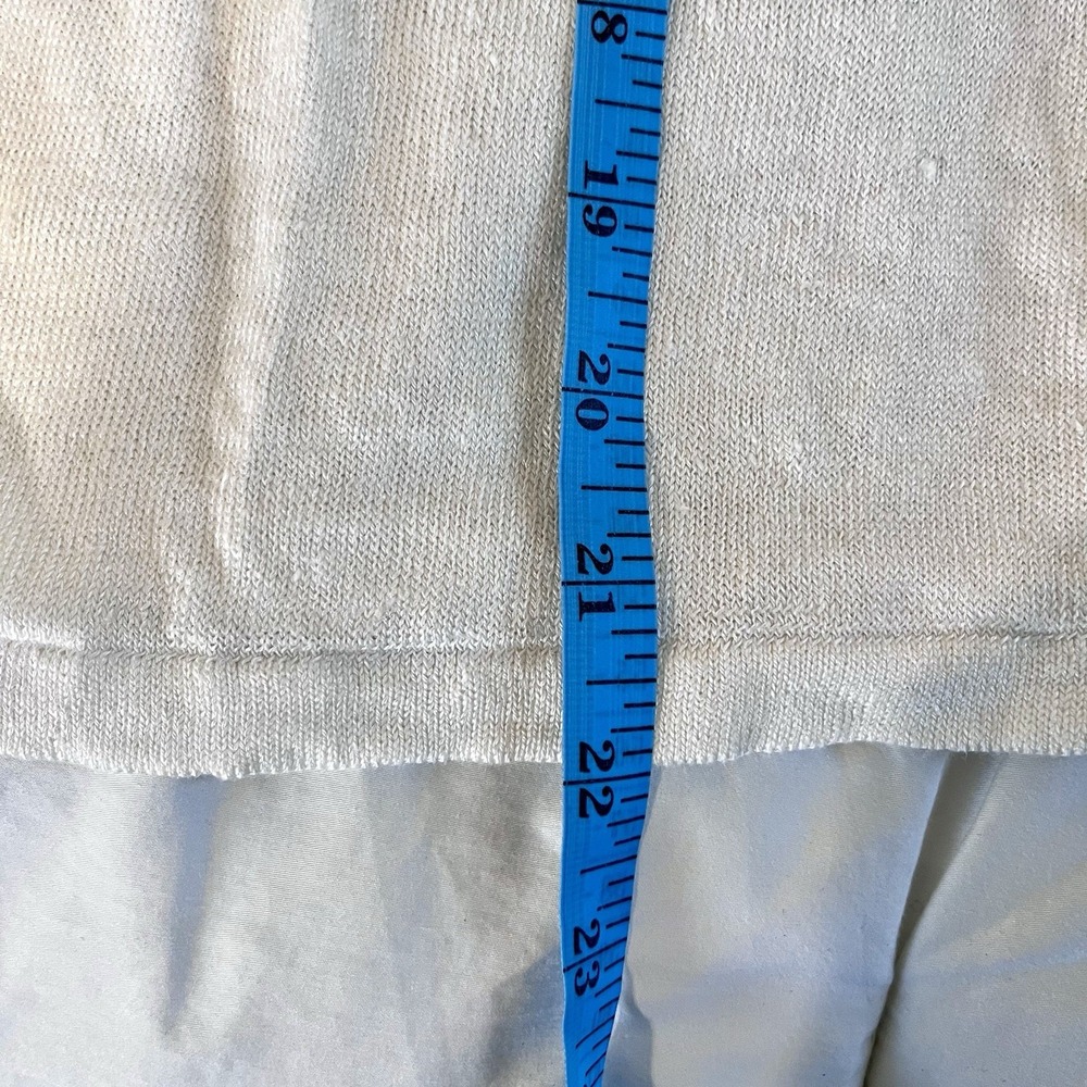 J. McLaughlin Size XS Ivory 3/4 Sleeve Gold Button Open Cardigan Sweater - Picture 8 of 9